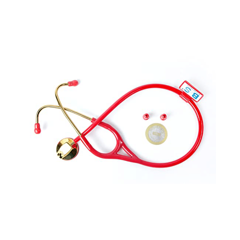 Bos Medicare Surgical Gold Plated Single Head SS (Bosm 41) High Acoustic Stethoscope Red - Image 5