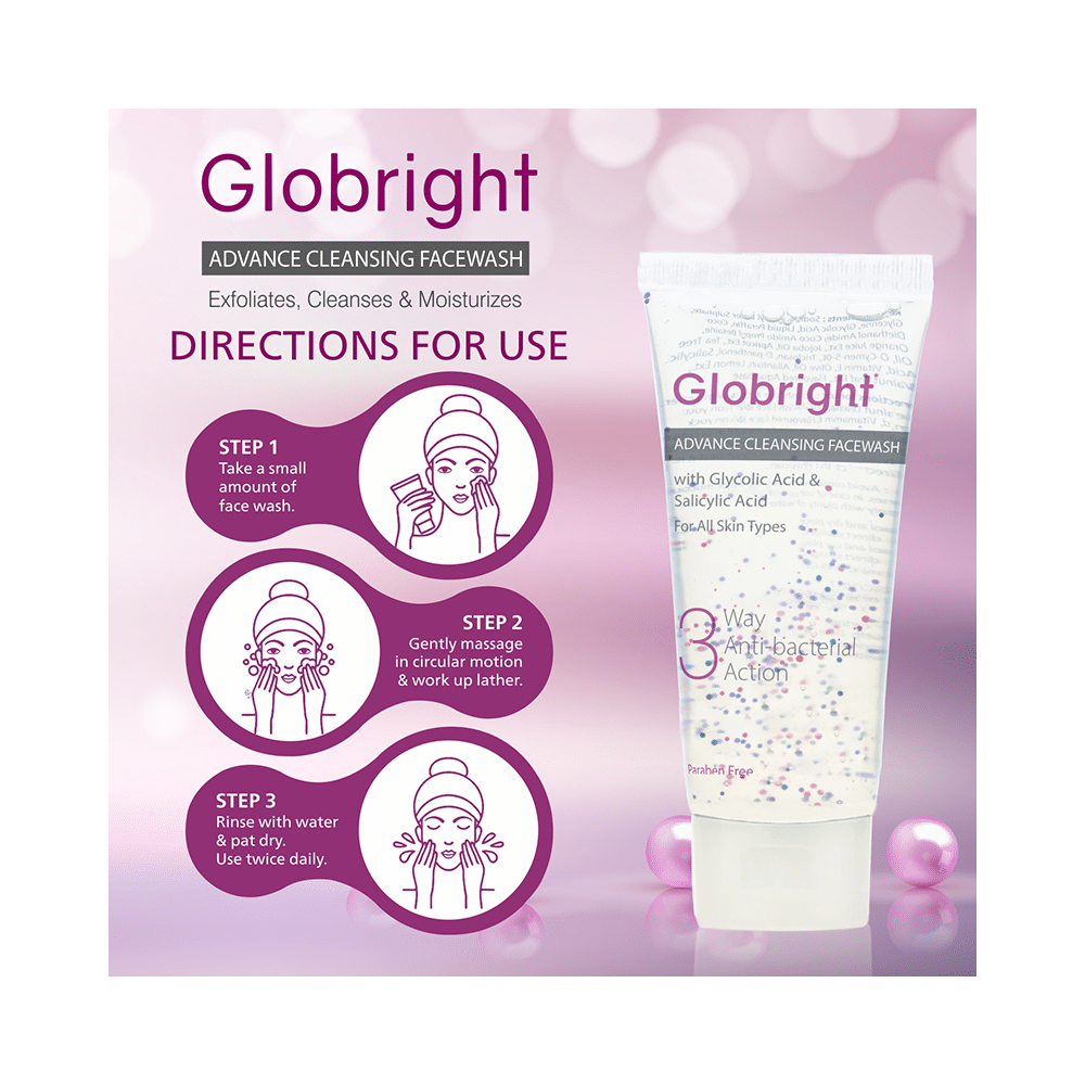 Globright 3 Way Anti-Bacterial Action Advance Cleansing Facewash (100ml Each) - Image 8