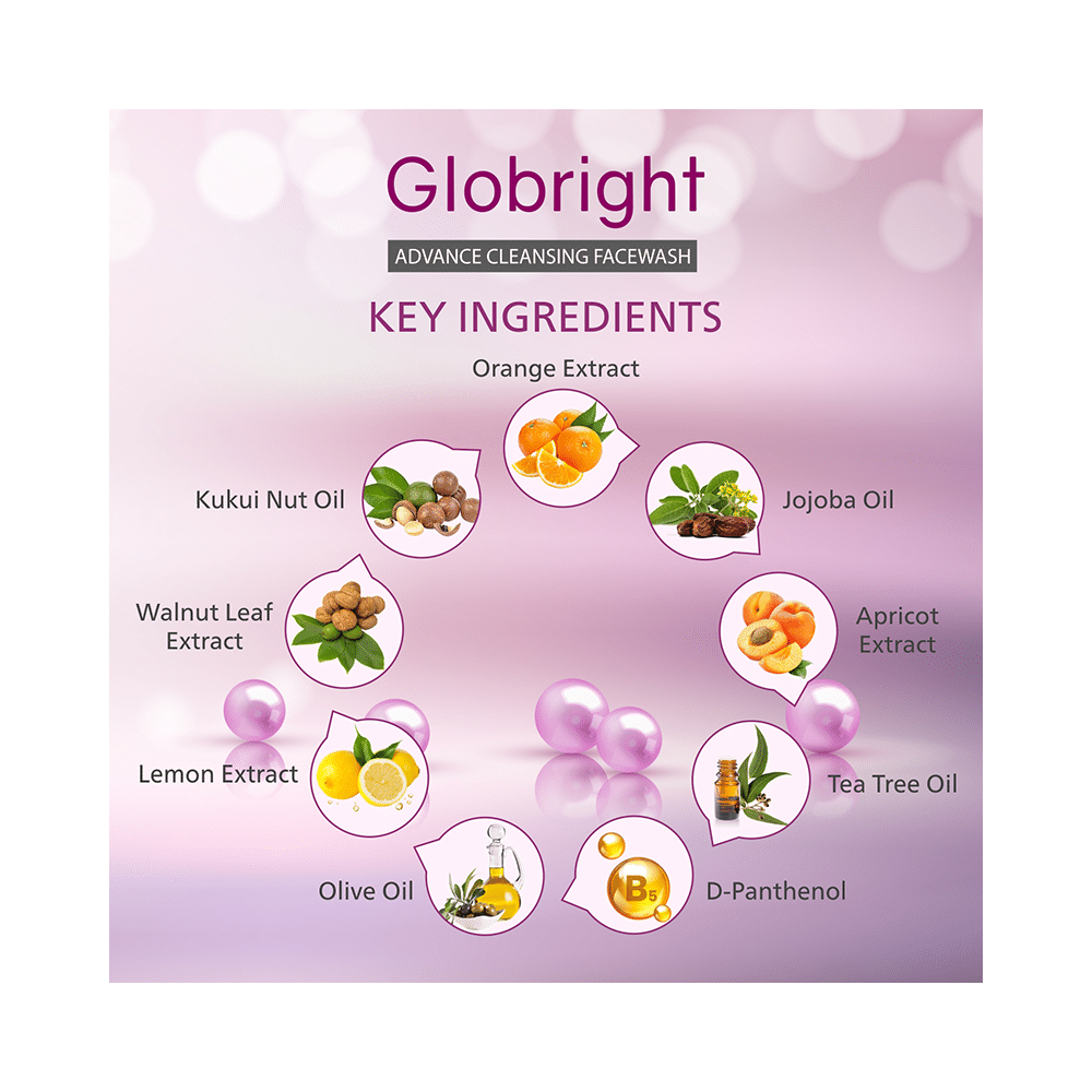 Globright 3 Way Anti-Bacterial Action Advance Cleansing Facewash (100ml Each) - Image 5