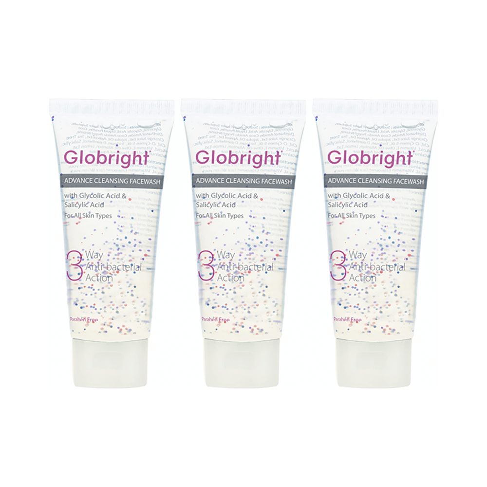 Globright 3 Way Anti-Bacterial Action Advance Cleansing Facewash (100ml Each)