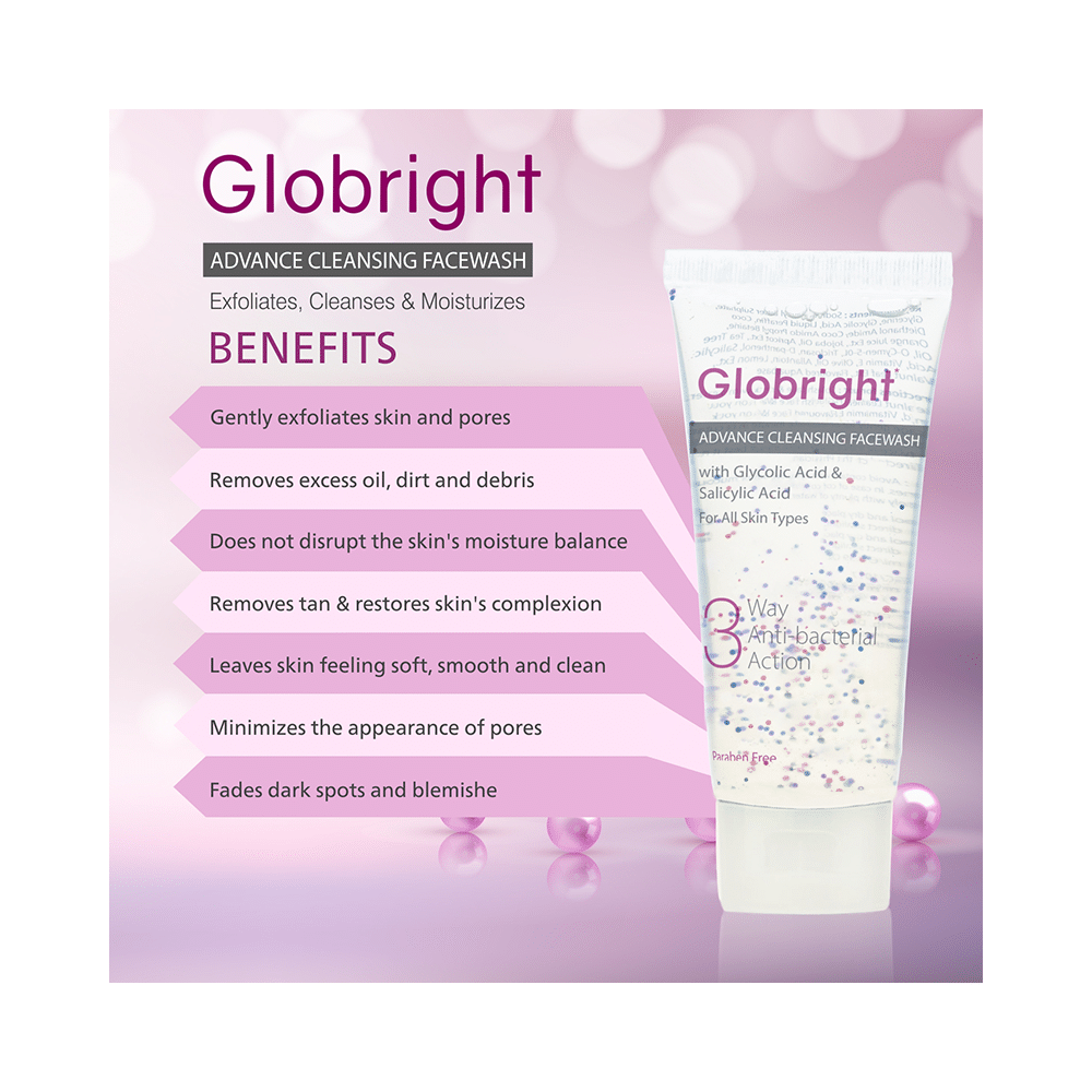Globright 3 Way Anti-Bacterial Action Advance Cleansing Facewash (100ml Each) - Image 6