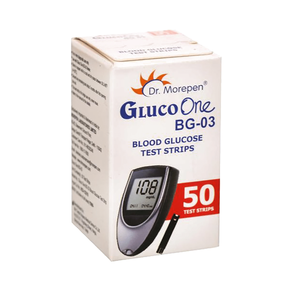 Dr Morepen Gluco One BG 03 Blood Glucose Test Strip (Only Strips) | Diabetes Monitoring Devices - Image 1
