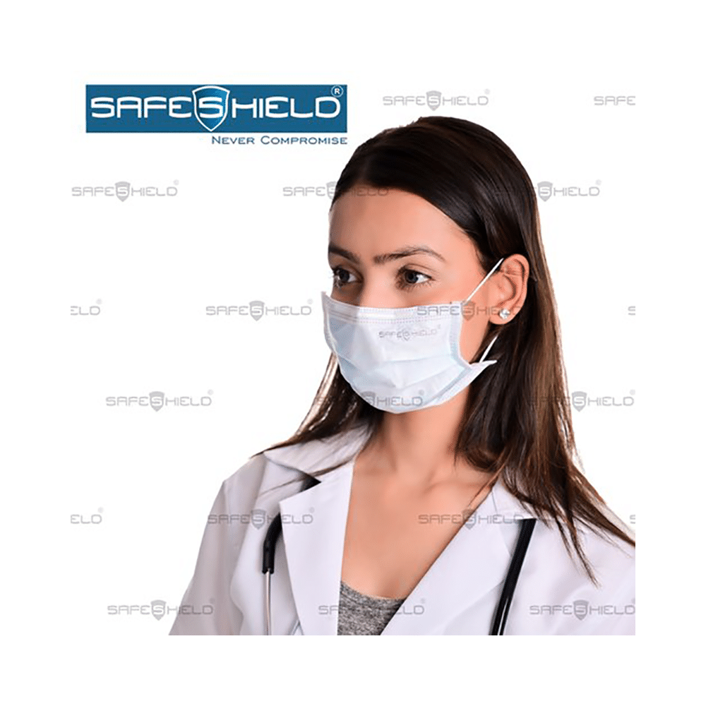Safeshield 3 Layer Surgical Disposable Face Mask with Meltblown Filter & Nose Pin Blue Buy 1 Get 1 Free - Image 5