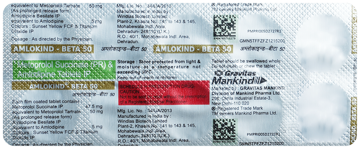 Amlokind Beta 50mg Tablet - Image 2