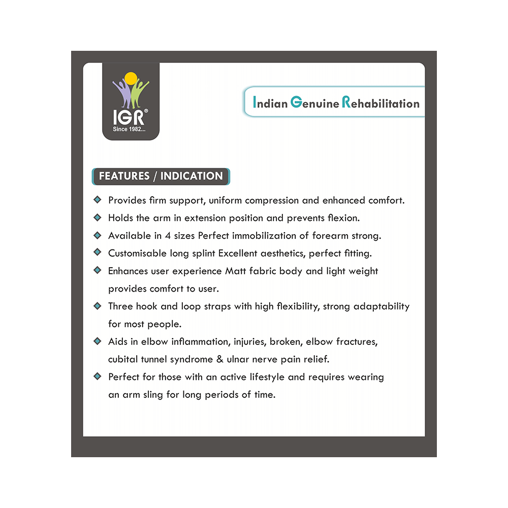 IGR Elbow Immobilizer (Elbow Splint) Grey Small - Image 3
