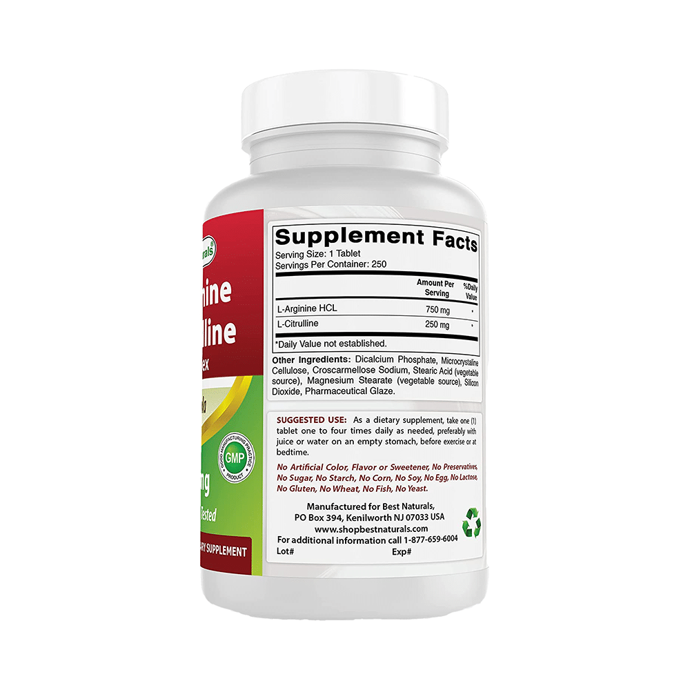 Best Naturals L-Arginine L-Citrulline Complex 1000mg Tablet - Image 2