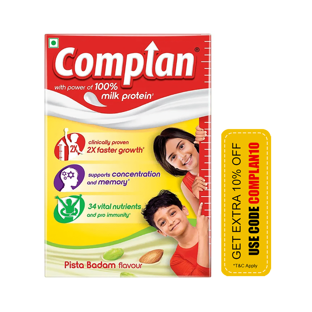 Complan Nutrition Drink Powder for Children | Nutrition Drink for Kids with Protein & 34 Vital Nutrients | Pista Badam - Image 1