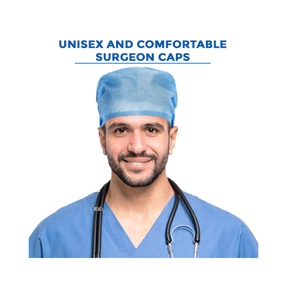 C Cure Disposable Surgeon Cap (100 Each) Blue - Image 6
