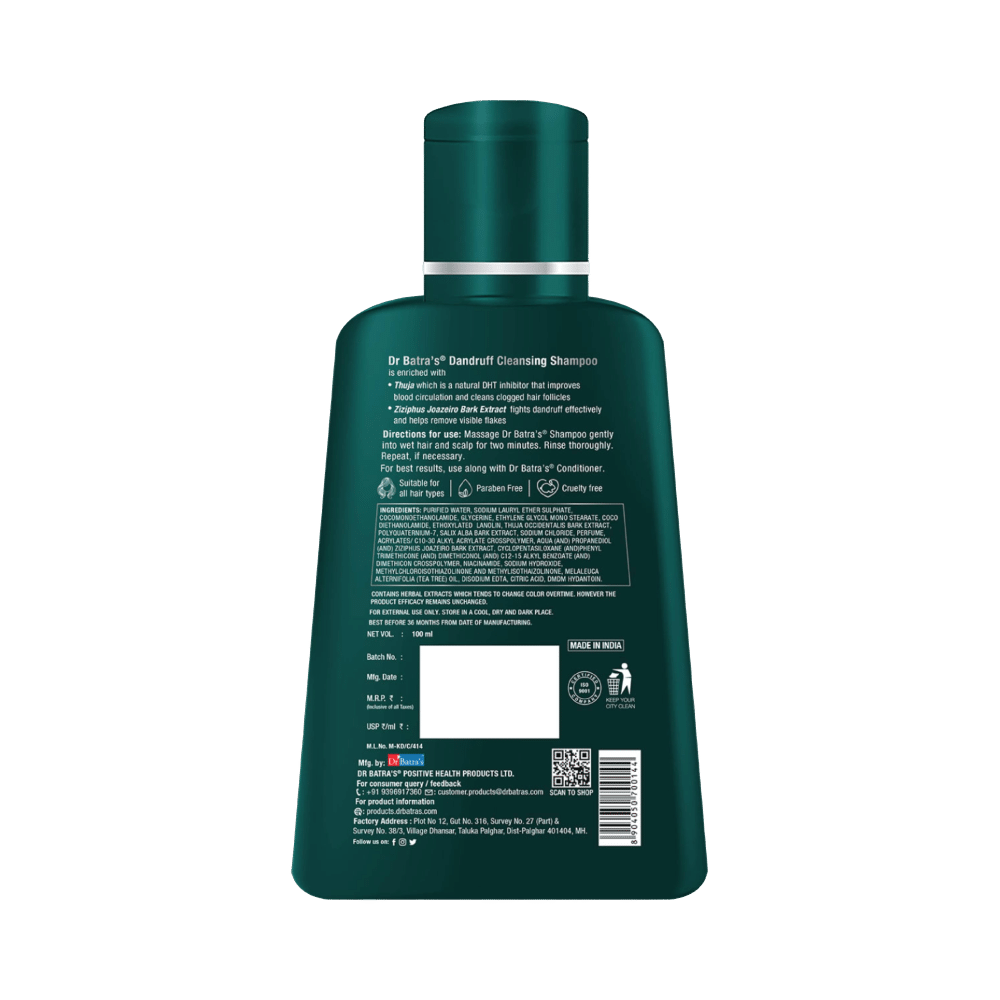Dr Batra's Combo Pack of Dandruff Cleansing Shampoo 100ml, Conditioner 200ml, Anti-Dandruff Hair Serum 125ml, Hair Fall Control Oil 200ml and Herbal Hair Color Cream 130gm Black - Image 6