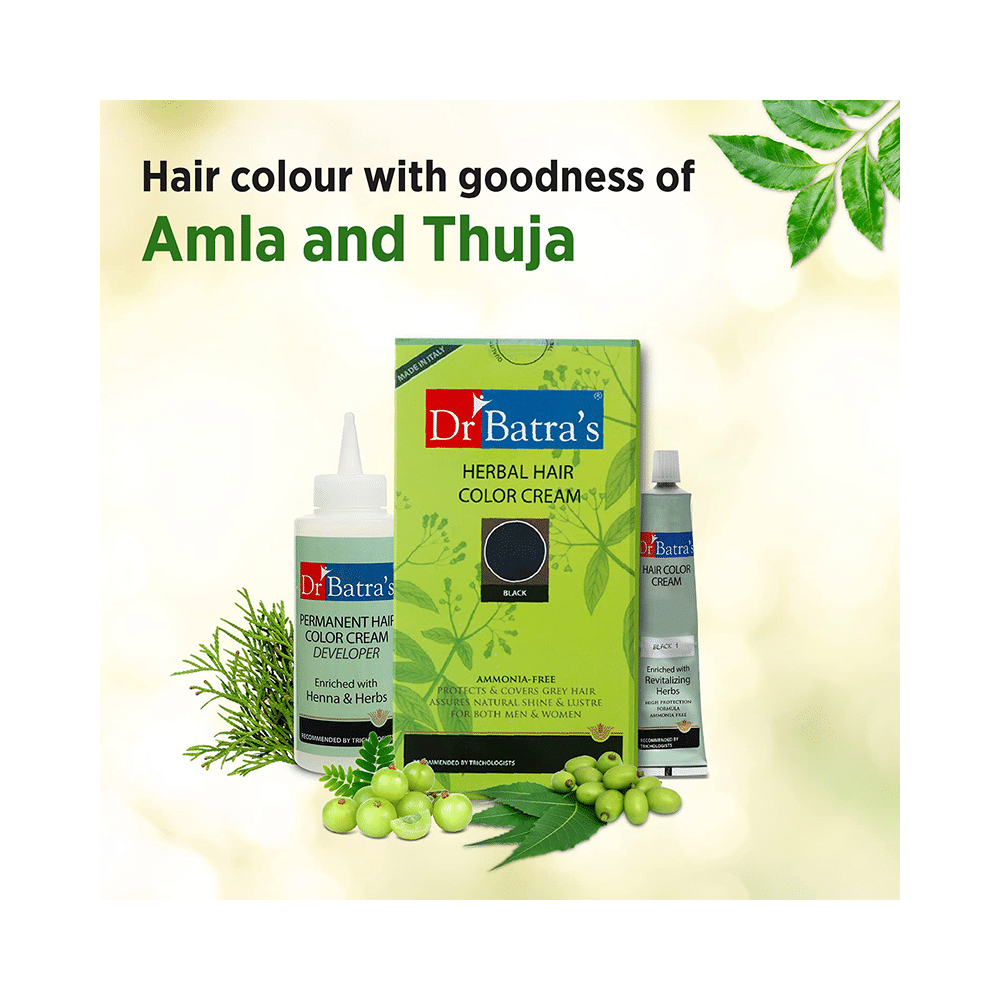 Dr Batra's Combo Pack of Dandruff Cleansing Shampoo 100ml, Conditioner 200ml, Anti-Dandruff Hair Serum 125ml, Hair Fall Control Oil 200ml and Herbal Hair Color Cream 130gm Black - Image 10