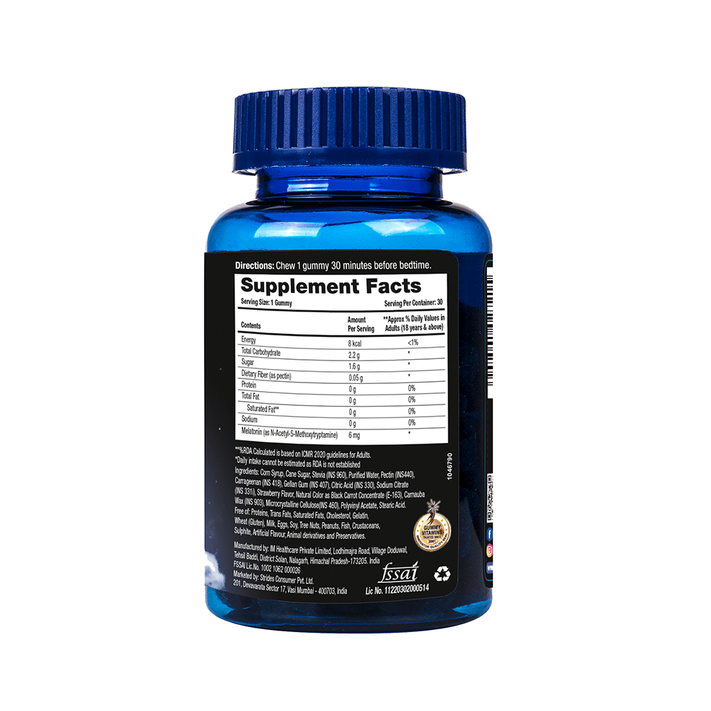 Nite Thru Two Stage Release Melatonin 6mg Gummies Natural Strawberry - Image 2