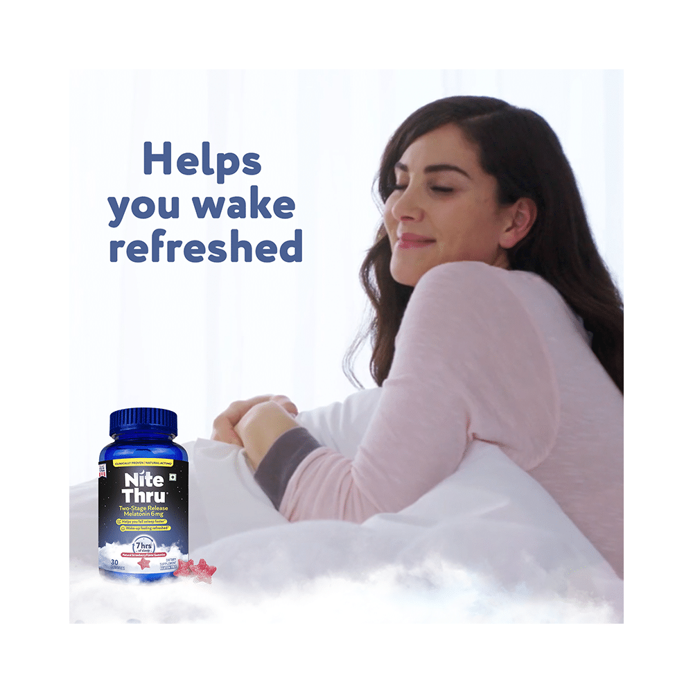 Nite Thru Two Stage Release Melatonin 6mg Gummies Natural Strawberry - Image 7