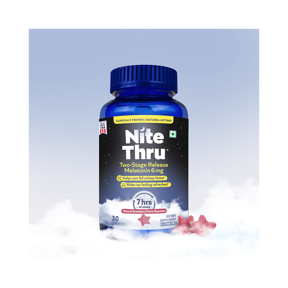 Nite Thru Two Stage Release Melatonin 6mg Gummies Natural Strawberry - Image 4