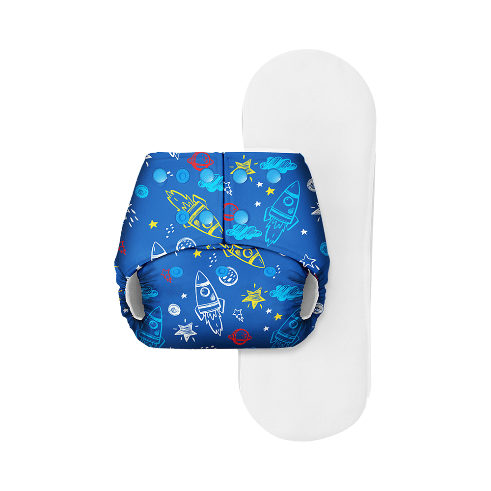 Basic Pocket Diaper with Dry Feel Pad Free Size Space - Image 1