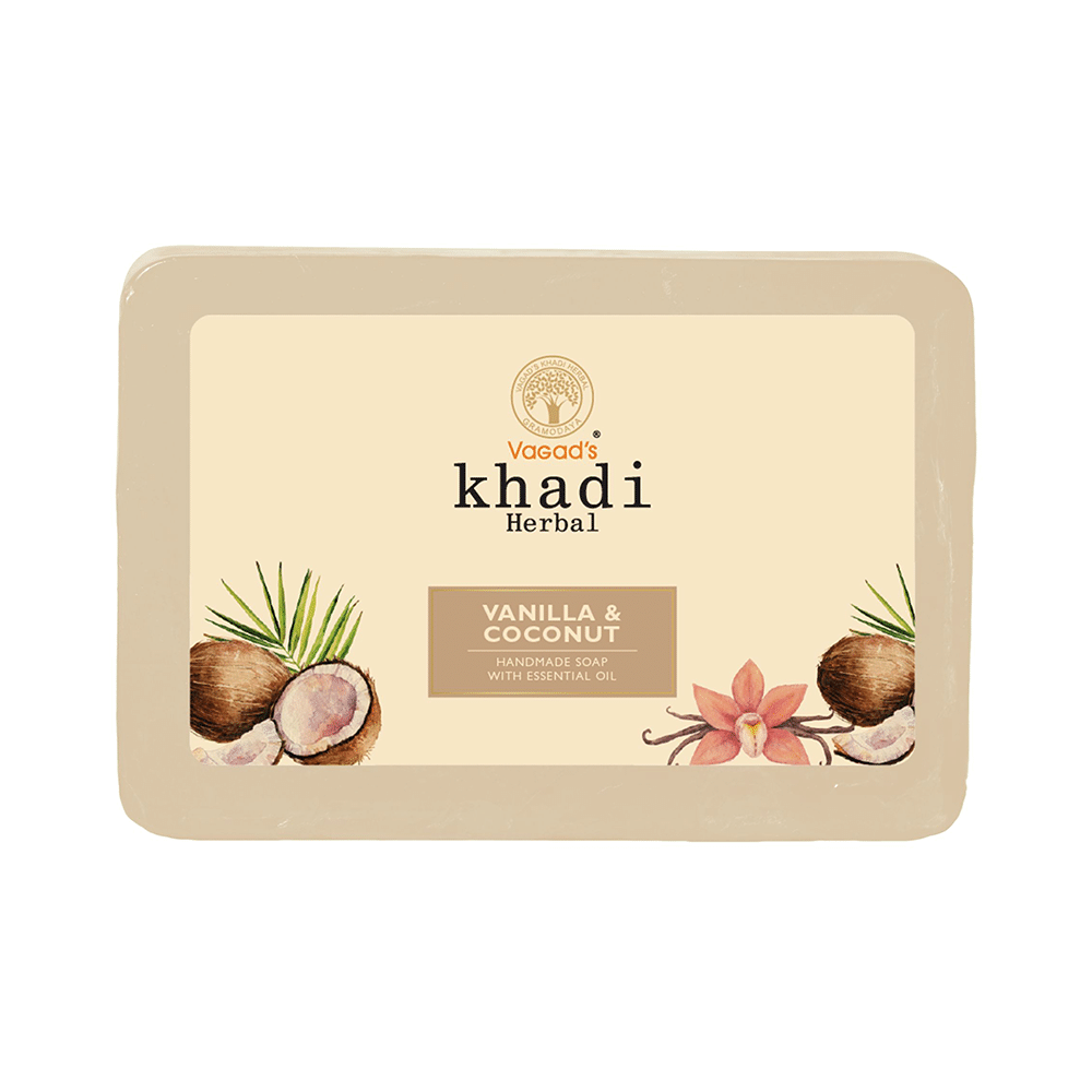 Vagad's Khadi Herbal Handmade Soap Vanilla & Coconut - Image 1
