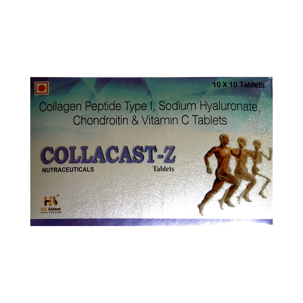 Collacast-Z Tablet with Collagen Type I, Sodium Hyaluronate, Chondroitin & Vitamin C