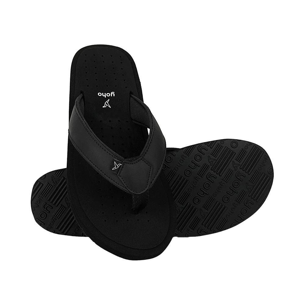 Yoho Lifestyle Ortho Soft Comfortable and Stylish Slipper for Men with Arch Support 7 Classic Black - Image 3