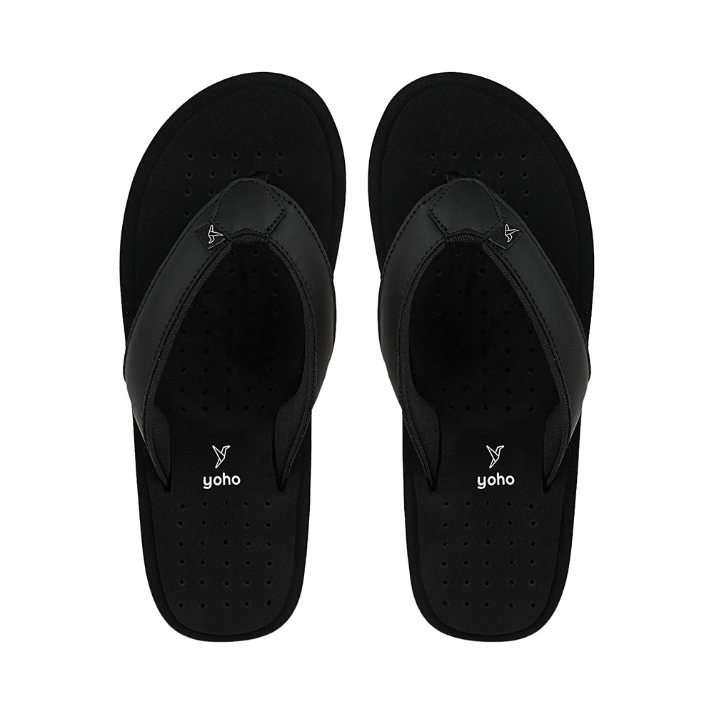 Yoho Lifestyle Ortho Soft Comfortable and Stylish Slipper for Men with Arch Support 7 Classic Black