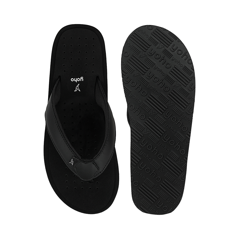 Yoho Lifestyle Ortho Soft Comfortable and Stylish Slipper for Men with Arch Support 7 Classic Black - Image 2