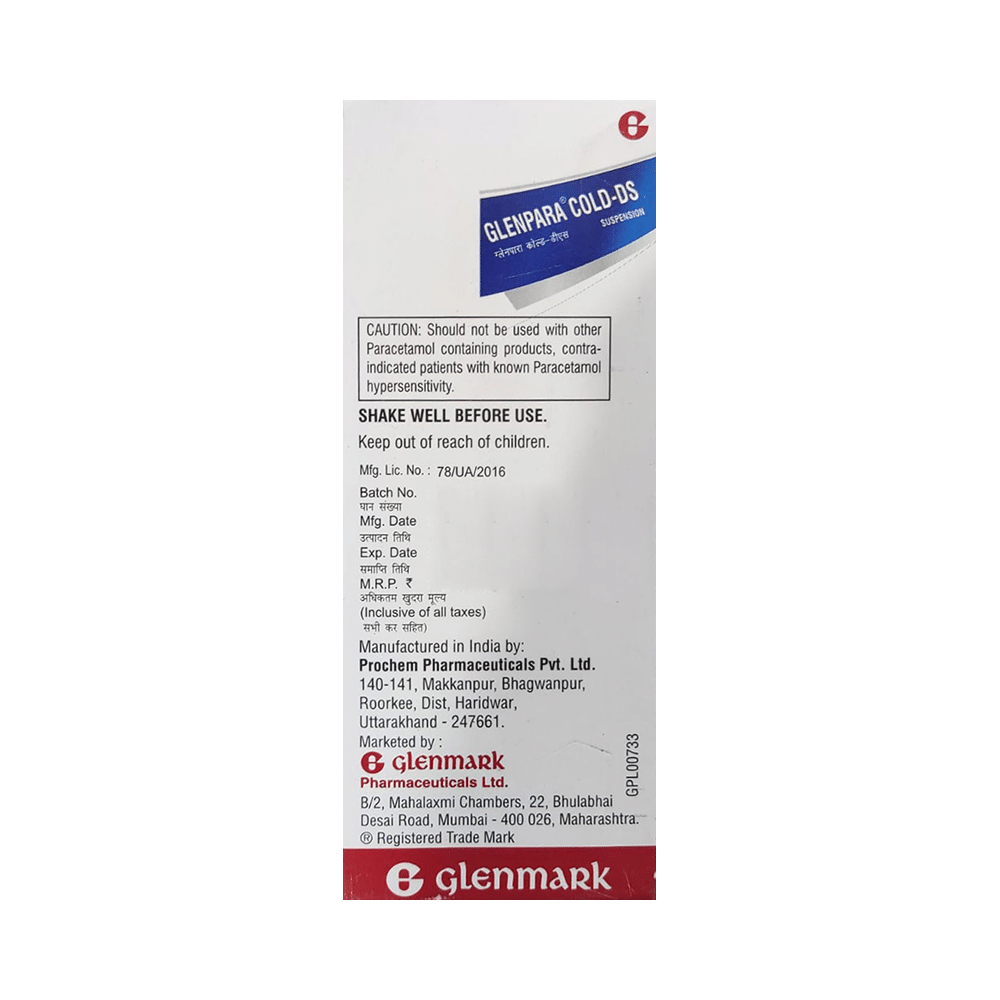 Glenpara Cold DS Oral Suspension - Image 3