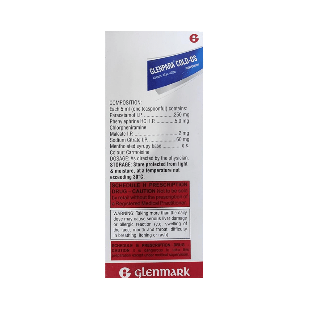 Glenpara Cold DS Oral Suspension - Image 2