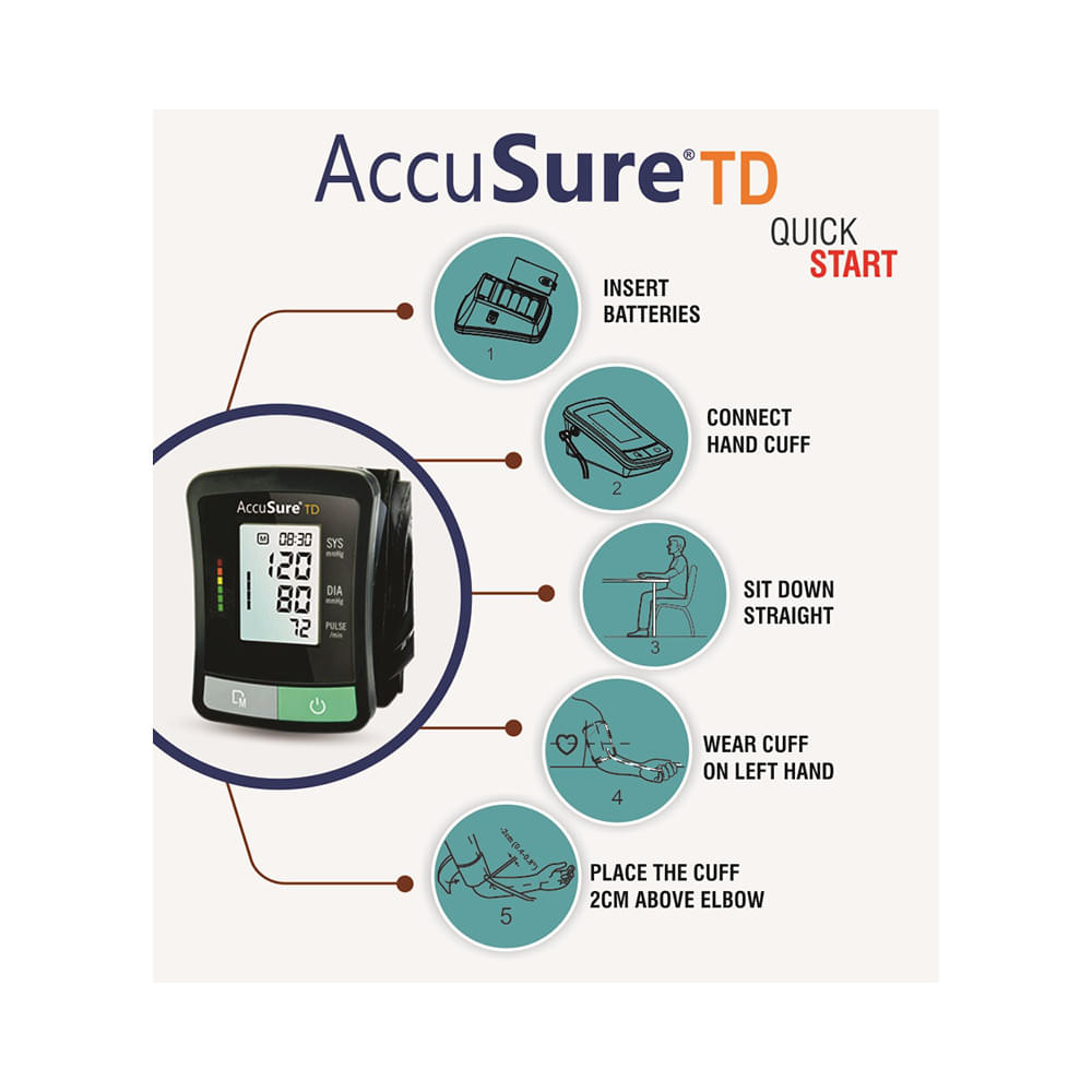 AccuSure TD 1209 Advanced Features BP Monitor with Adapter - Image 5