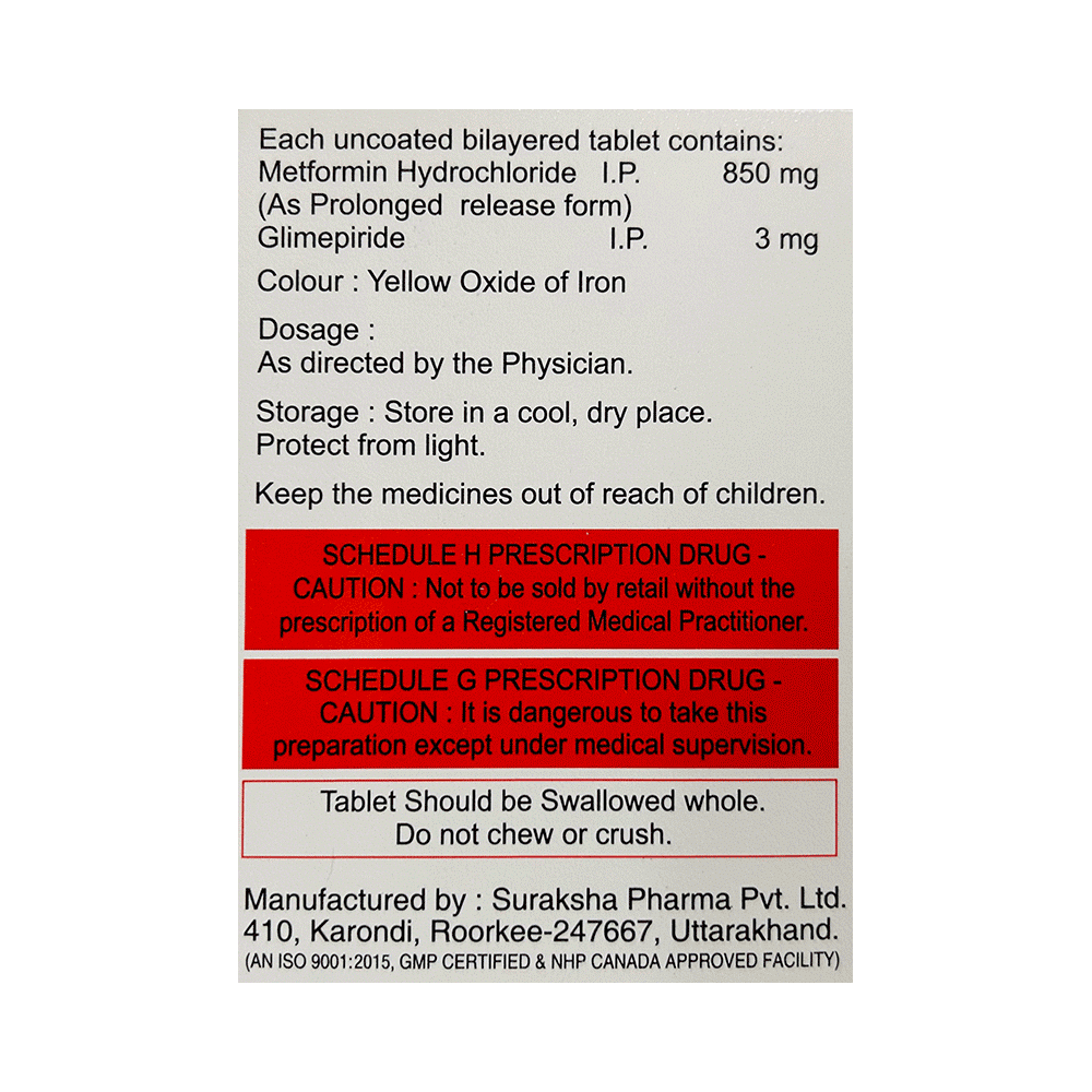 Sugatab M 3/850 Tablet PR - Image 2