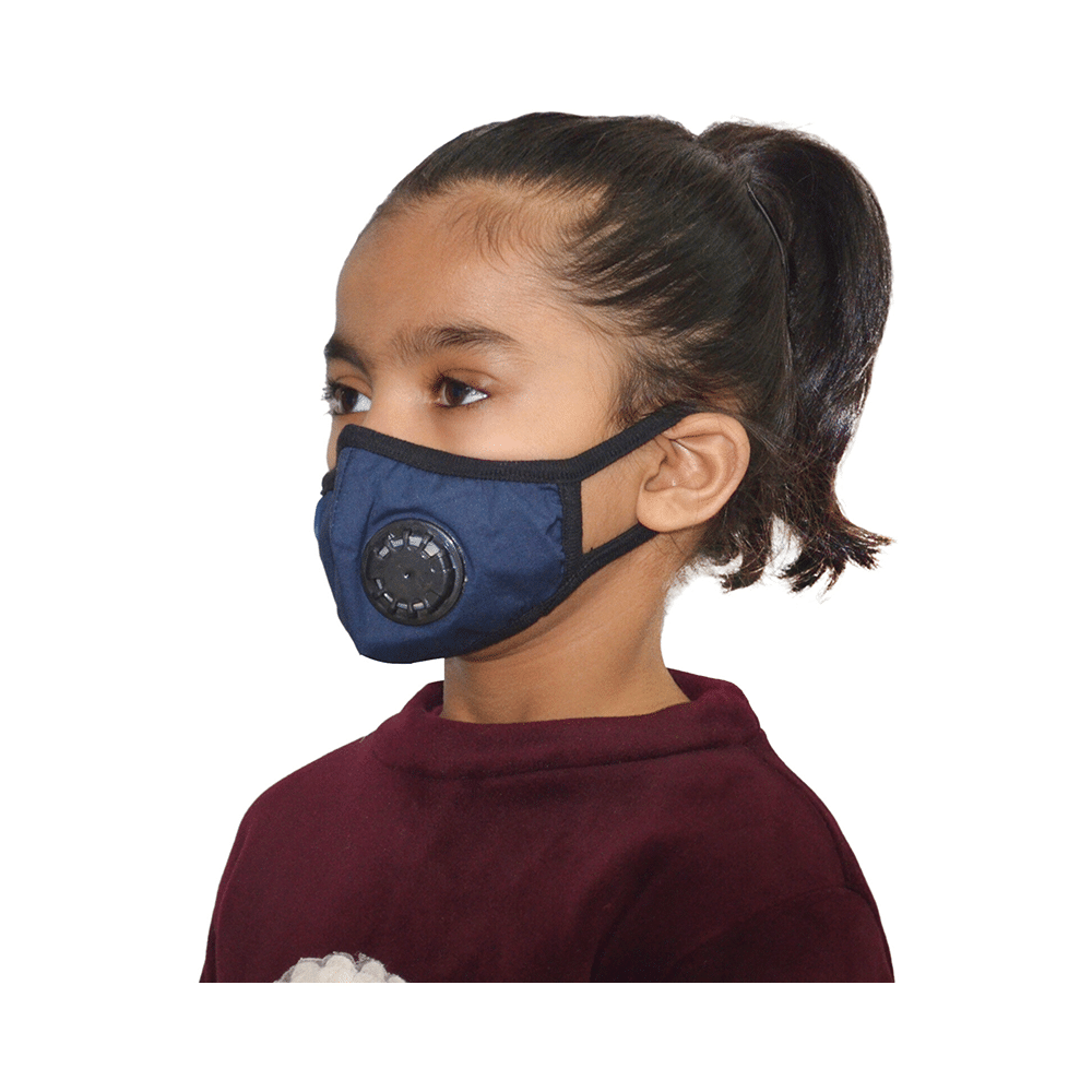 Advind Healthcare Military Grade N99 Face Mask for Kids with Single Breathing Valve Blue - Image 5