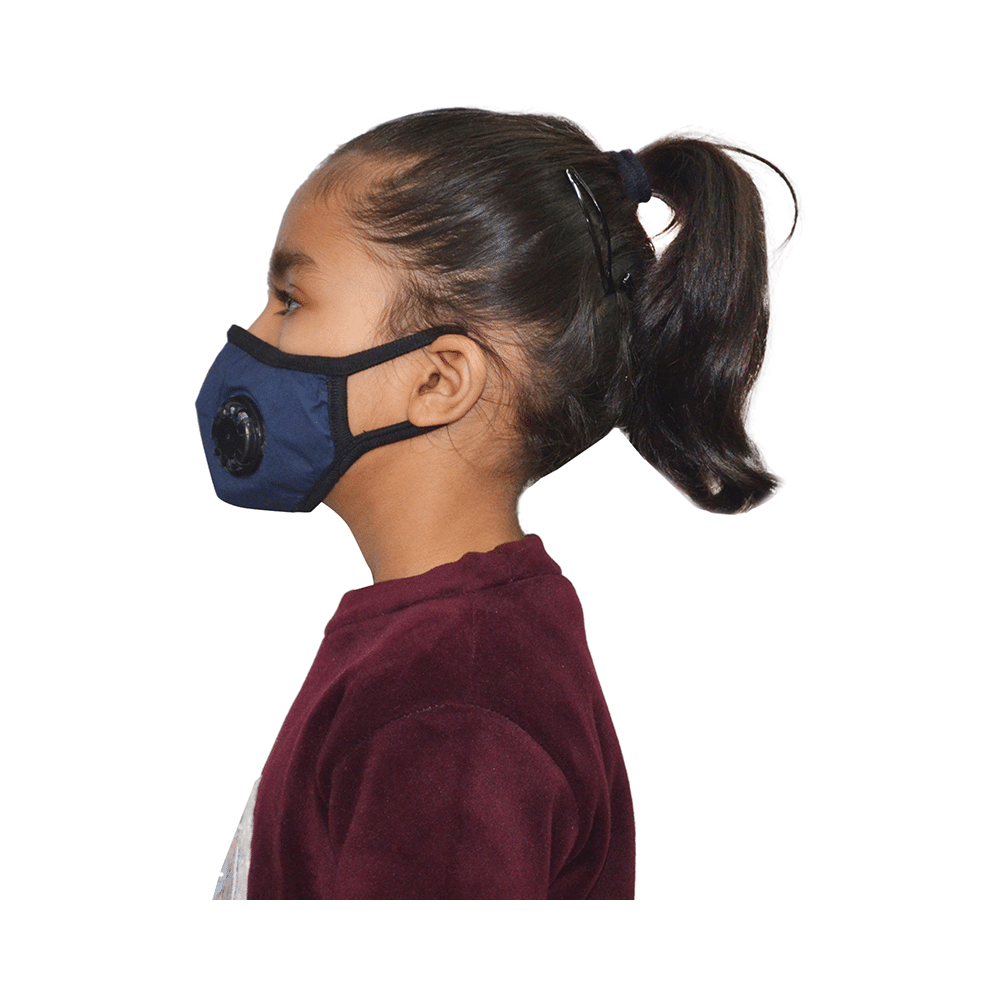 Advind Healthcare Military Grade N99 Face Mask for Kids with Single Breathing Valve Blue - Image 6
