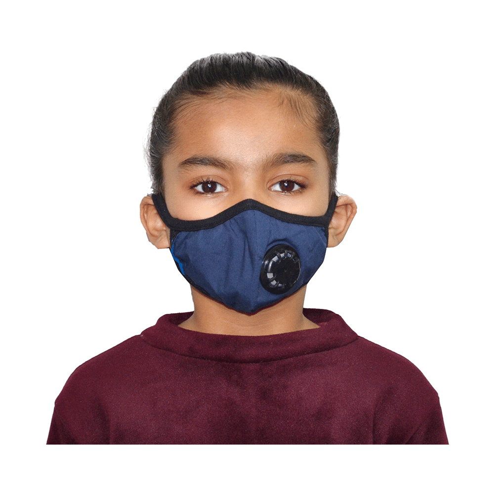 Advind Healthcare Military Grade N99 Face Mask for Kids with Single Breathing Valve Blue - Image 4