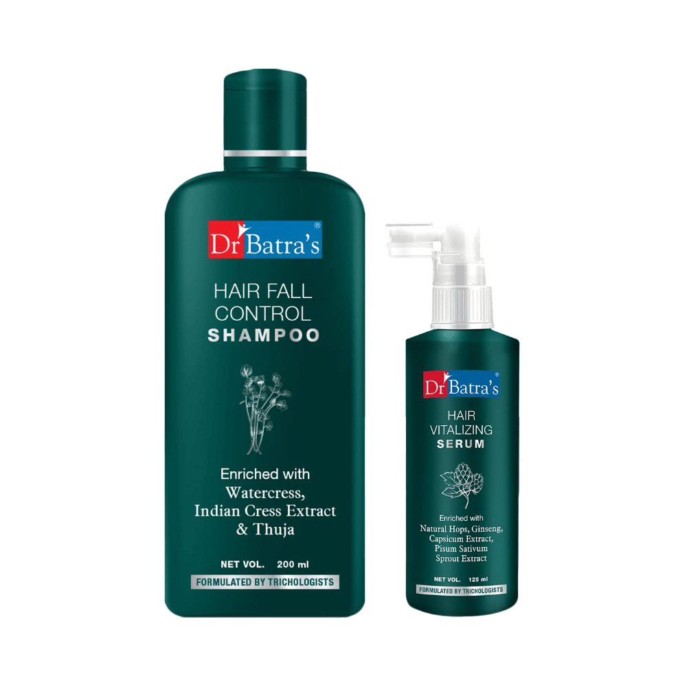 Dr Batra's Combo Pack of Hair Vitalizing Serum 125ml and Hair Fall Control Shampoo 200ml - Image 1