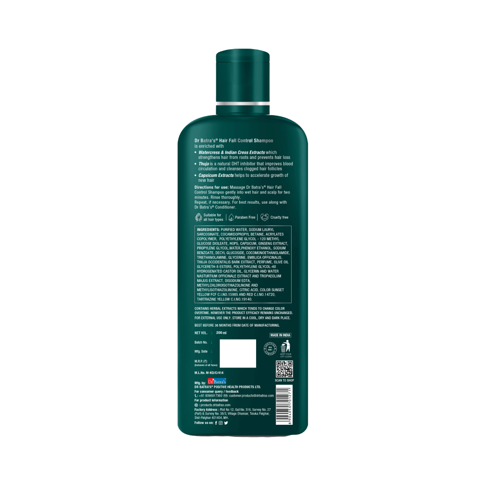 Dr Batra's Combo Pack of Hair Vitalizing Serum 125ml and Hair Fall Control Shampoo 200ml - Image 2