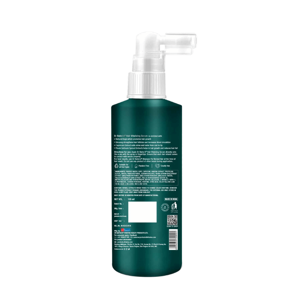 Dr Batra's Combo Pack of Hair Vitalizing Serum 125ml and Hair Fall Control Shampoo 200ml - Image 3