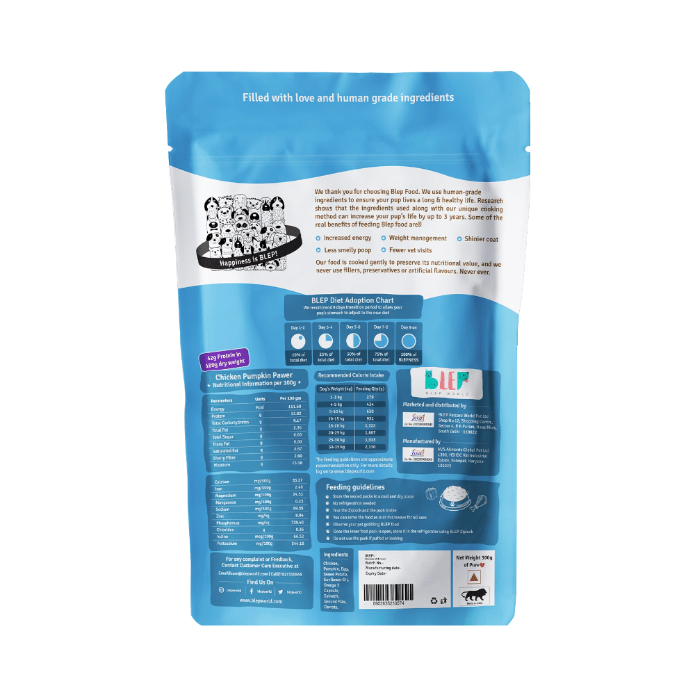 Blep World Chicken Pumpkin Pawer Wet Dog Food (100gm Each) - Image 2