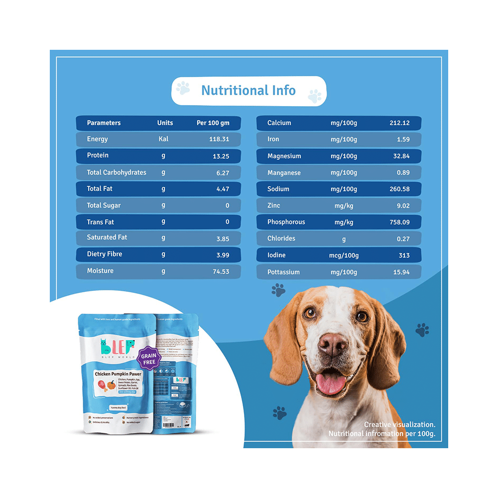 Blep World Chicken Pumpkin Pawer Wet Dog Food (100gm Each) - Image 4