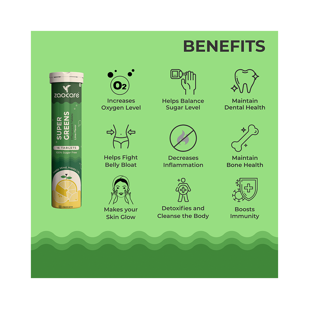 Zaocare Super Greens Effervescent Tablet Lime - Image 4