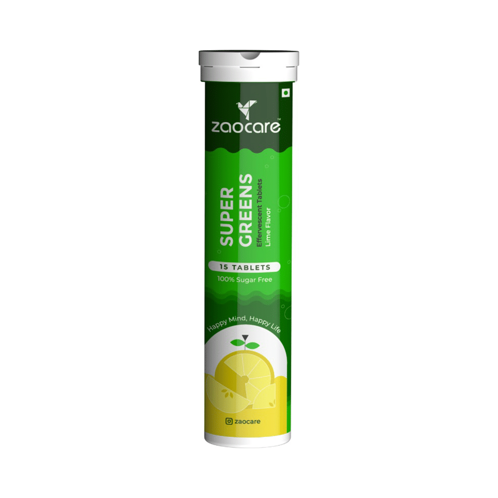 Zaocare Super Greens Effervescent Tablet Lime - Image 1