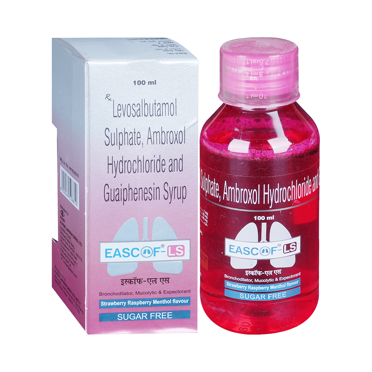 Eascof-LS Syrup Strawberry Raspberry Menthol Sugar Free