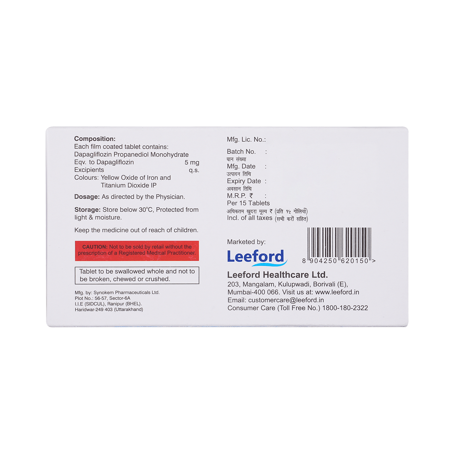 Dapaford 5 Tablet - Image 3