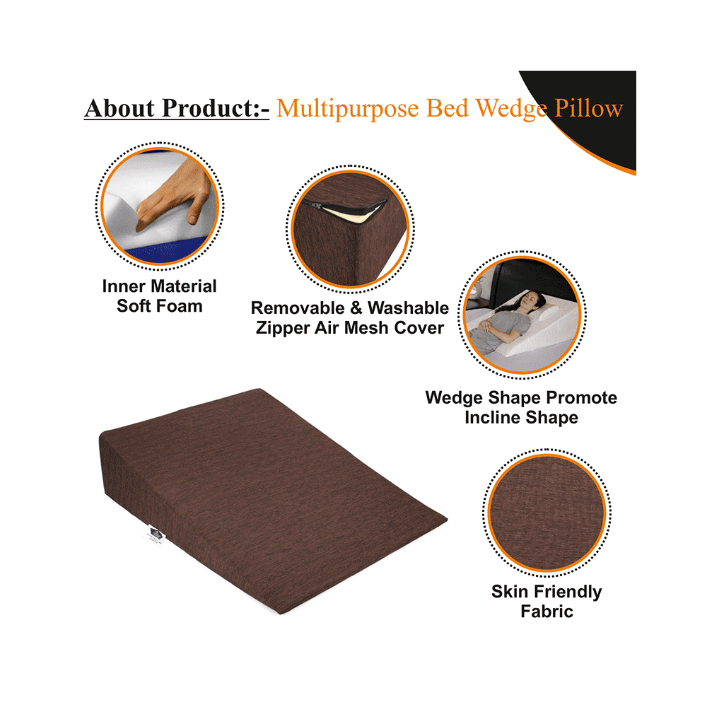 Superfine Comfort Multipurpose Bed Wedge Sleeping Pillow for Acid Reflux, Snooring, Leg Elevation,Pregnancy Pillow - Image 3