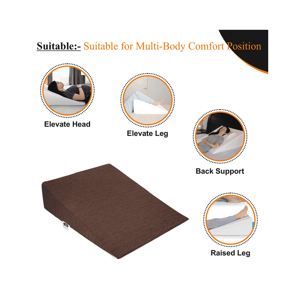 Superfine Comfort Multipurpose Bed Wedge Sleeping Pillow for Acid Reflux, Snooring, Leg Elevation,Pregnancy Pillow - Image 2