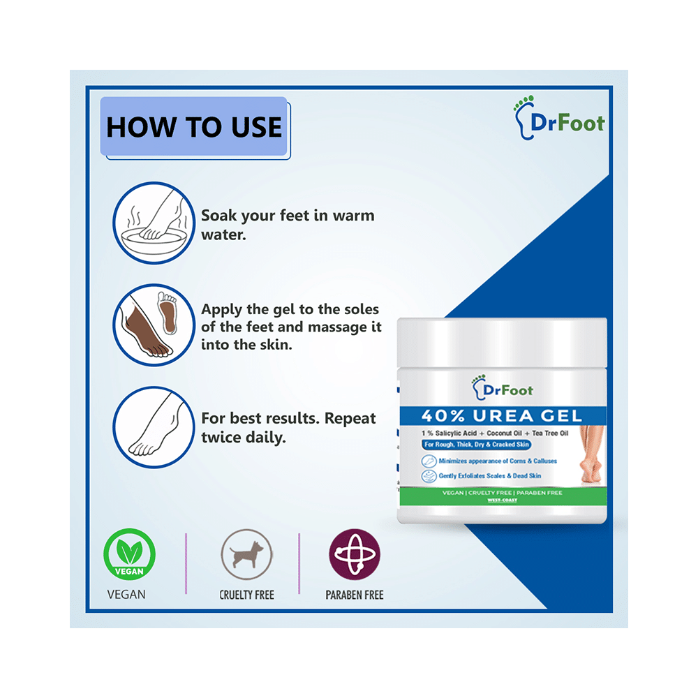 Dr Foot 40% Urea Gel | With Salicylic Acid, Coconut Oil & Tea Tree Oil | Paraben-Free - Image 10