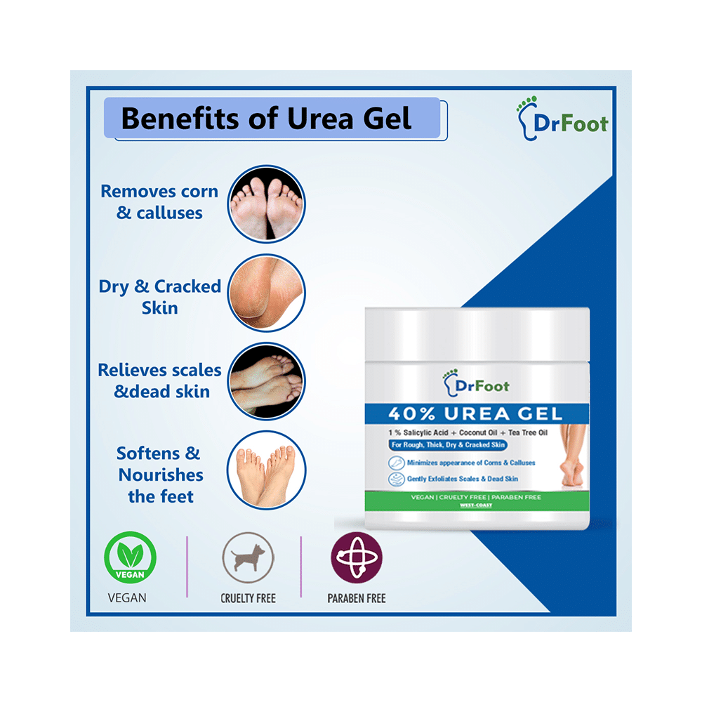 Dr Foot 40% Urea Gel | With Salicylic Acid, Coconut Oil & Tea Tree Oil | Paraben-Free - Image 8