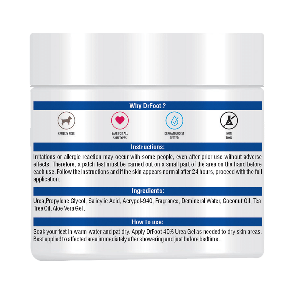 Dr Foot 40% Urea Gel | With Salicylic Acid, Coconut Oil & Tea Tree Oil | Paraben-Free - Image 4