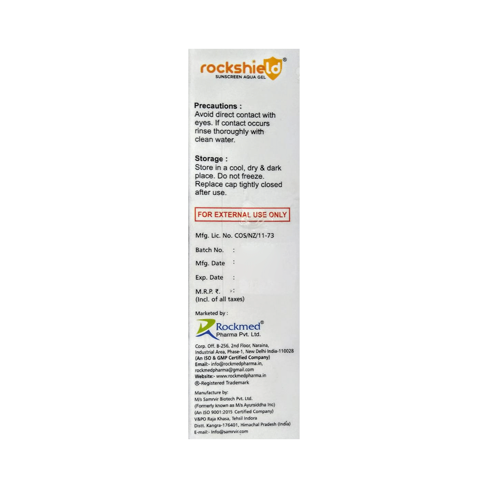 Rockshield Sunscreen Aqua Gel | Matte Formula & Water-Resistant | Paraben & Sulphate-Free | SPF 50 PA+++ - Image 3