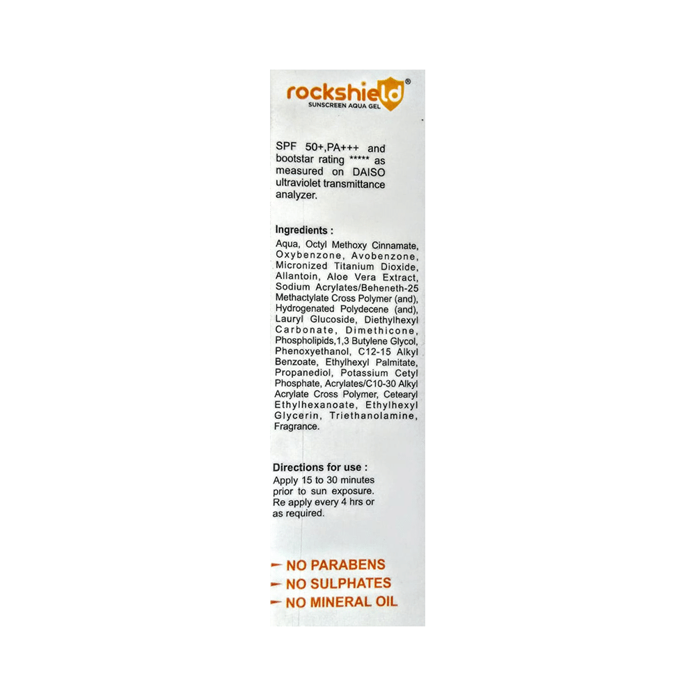 Rockshield Sunscreen Aqua Gel | Matte Formula & Water-Resistant | Paraben & Sulphate-Free | SPF 50 PA+++ - Image 2