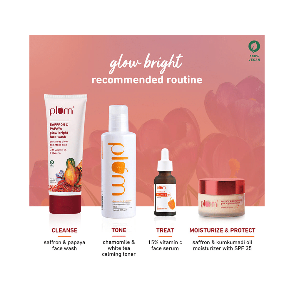 Plum Saffron & Kumkumadi Oil Glow Bright Moisturizer | Enhances Glow - Image 9