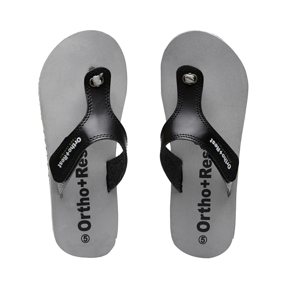 Ortho + Rest L700 Extra Soft Flip Flop Orthopedic Slippers for Women & Girls Grey 9 - Image 2