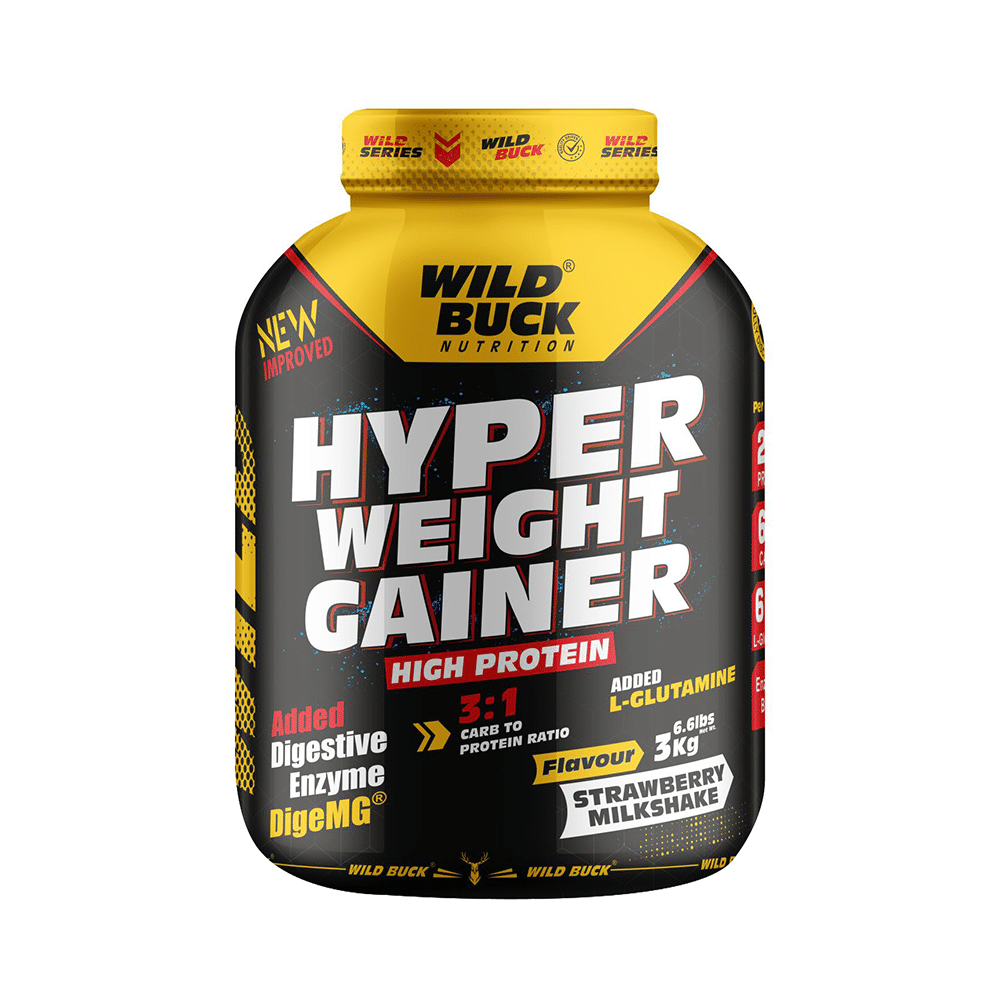 Wild Buck Hyper Weight Gainer Powder Strawberry Milkshake - Image 1