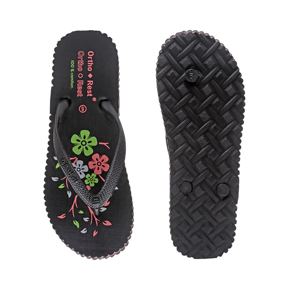 Ortho + Rest Women's Cool Extra Soft and Comfortable Orthopedic Flip Flops for Home Daily Use Black 9 - Image 7